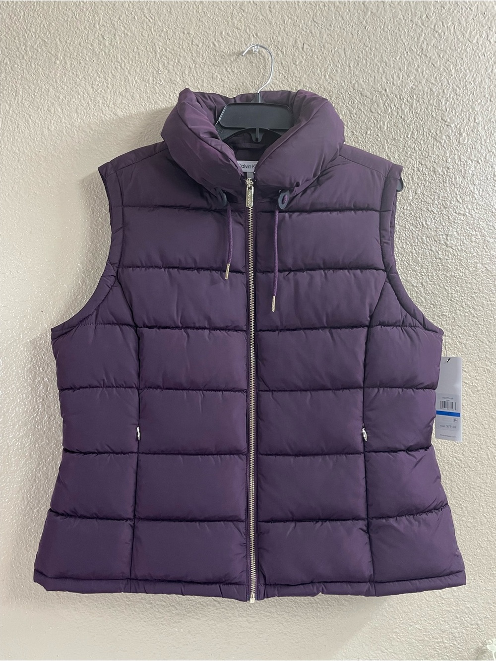 Calvin Klein Women’s Quilted Puffer Vest - Purple Size XL